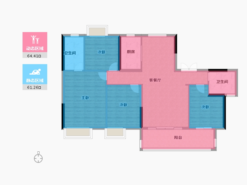 江西省-赣州市-嘉福·万达广场-114.40-户型库-动静分区