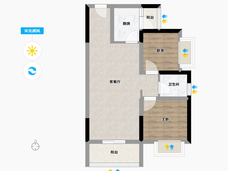 四川省-绵阳市-海珂花郡·南梁府-51.01-户型库-采光通风