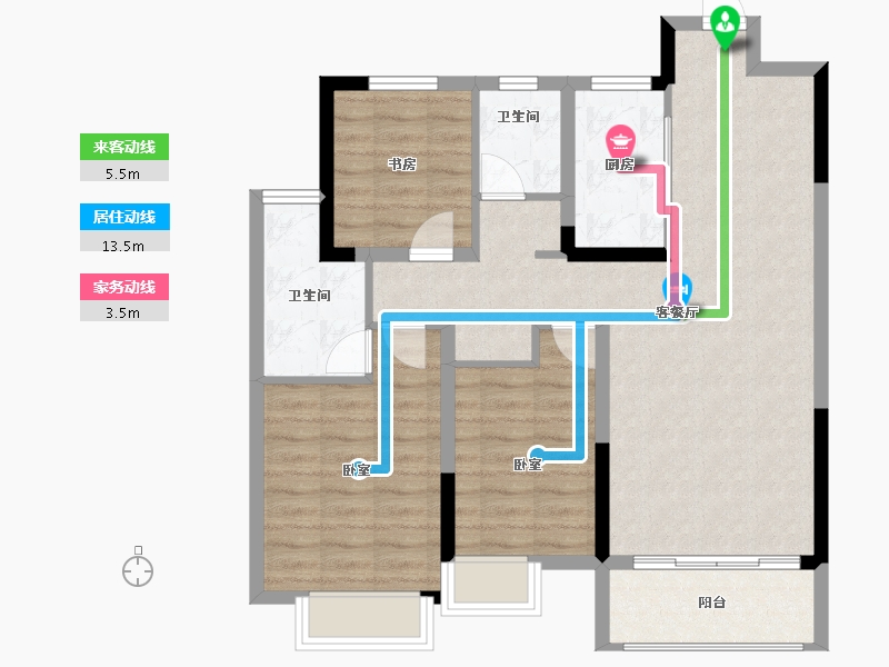 江西省-吉安市-中海川凤凰时代-85.76-户型库-动静线