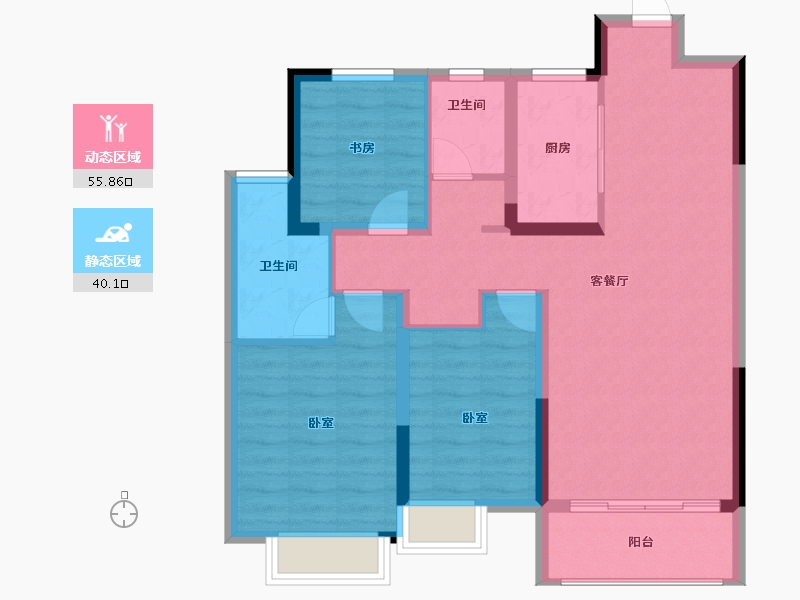 江西省-吉安市-中海川凤凰时代-85.76-户型库-动静分区