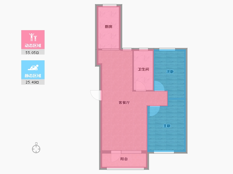 辽宁省-丹东市-学府御景-72.94-户型库-动静分区