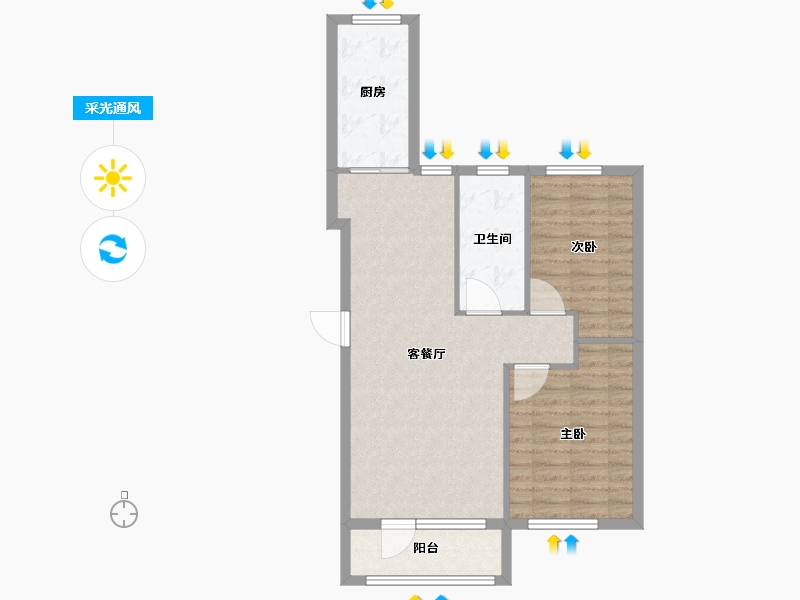 辽宁省-丹东市-学府御景-72.94-户型库-采光通风