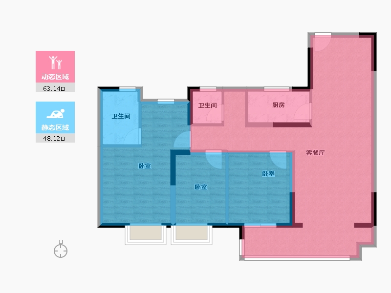 安徽省-蚌埠市-蚌埠淮上万达广场-100.00-户型库-动静分区