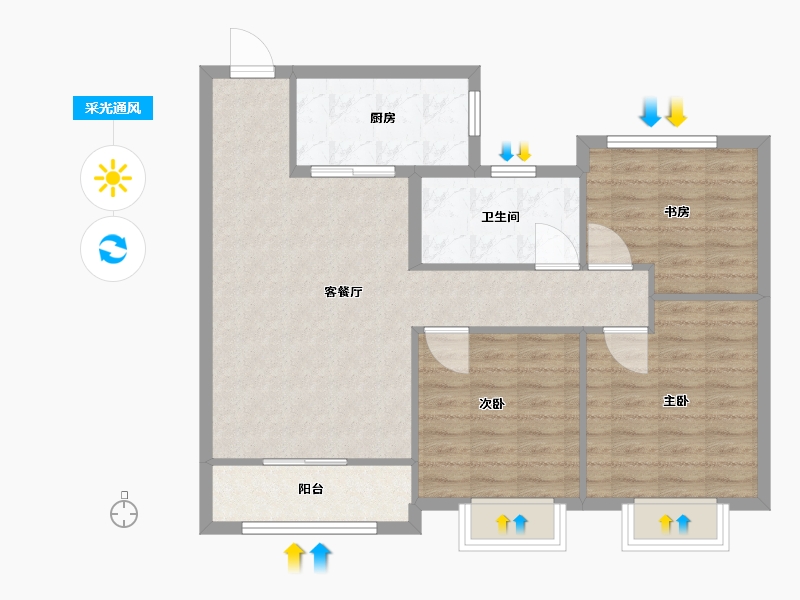 山东省-泰安市-福井福地-86.00-户型库-采光通风