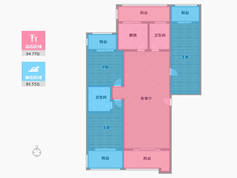 四川省-成都市-东二道街54号-1栋-160.86-户型库-动静分区