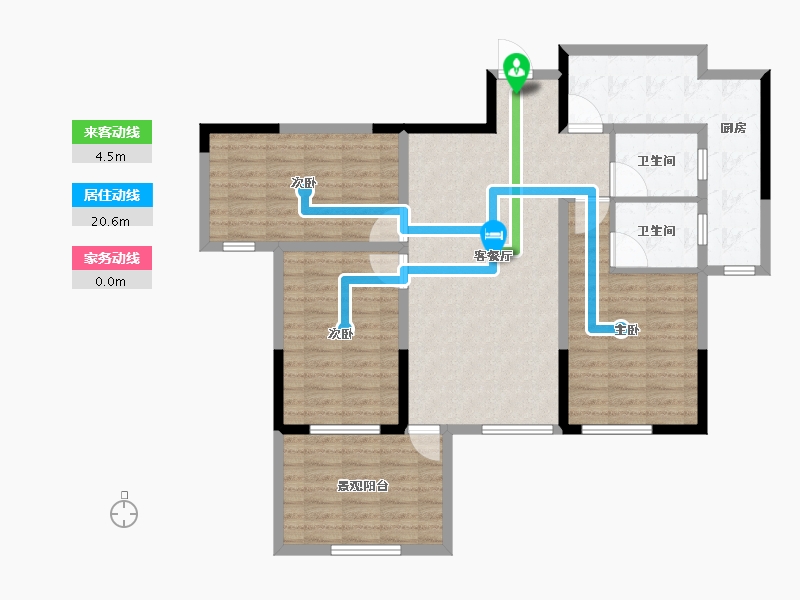 四川省-巴中市-云城书香美邸-106.44-户型库-动静线