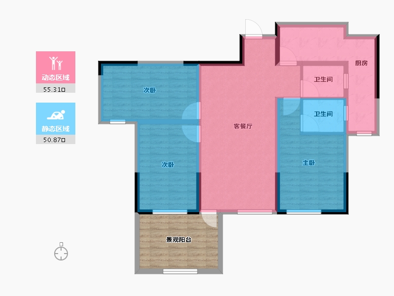 四川省-巴中市-云城书香美邸-106.44-户型库-动静分区