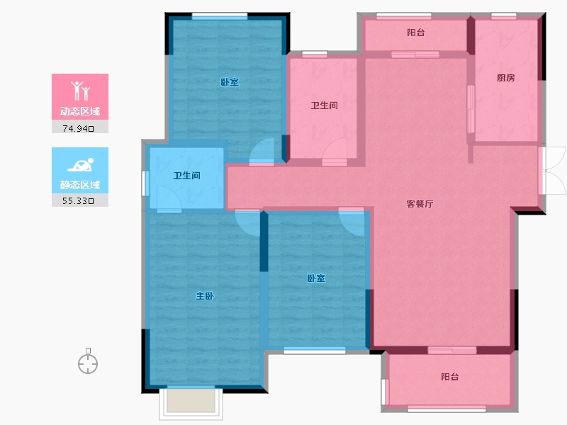 河南省-三门峡市-城明佳苑-116.80-户型库-动静分区