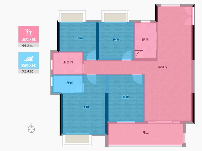 江西省-赣州市-嘉福·万达广场-107.19-户型库-动静分区