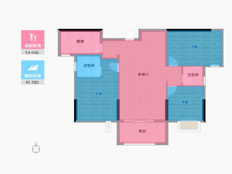 江西省-吉安市-桥南首府-87.20-户型库-动静分区