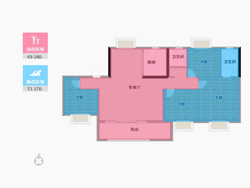 江西省-吉安市-泰和成功郡-110.71-户型库-动静分区