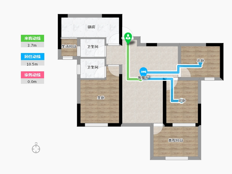 四川省-巴中市-云城书香美邸-77.63-户型库-动静线