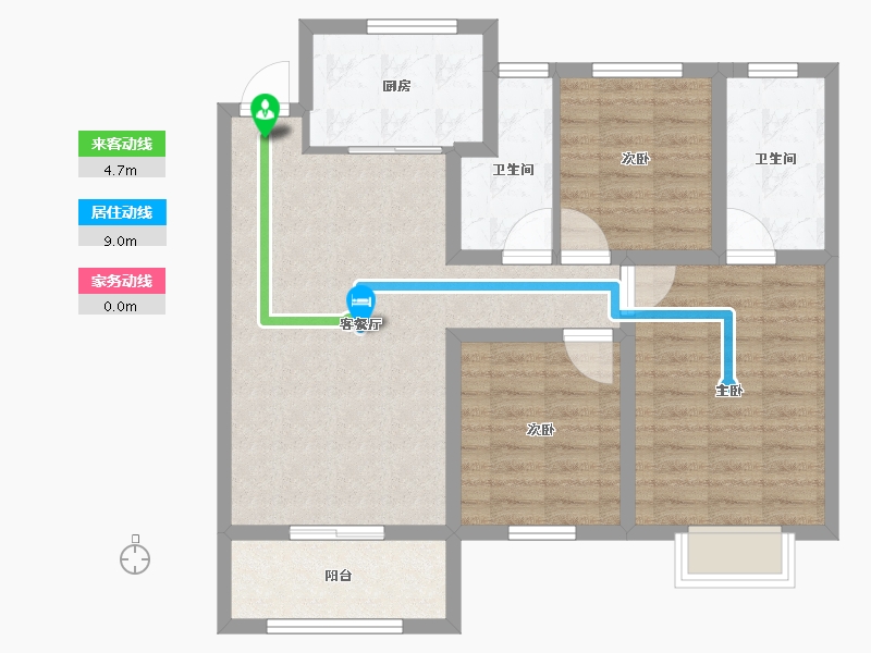 内蒙古自治区-呼和浩特市-城中九著-85.00-户型库-动静线