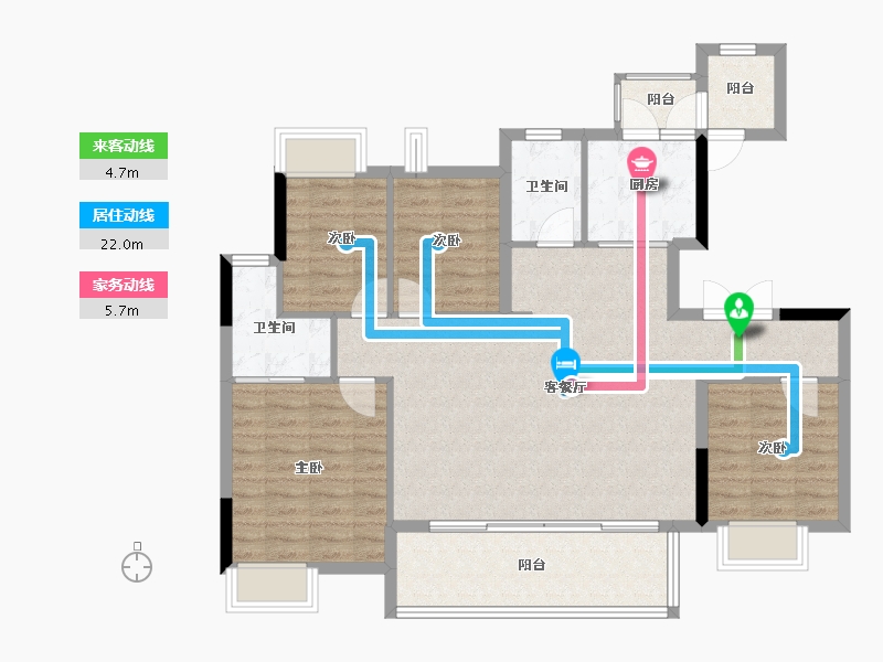 江西省-赣州市-嘉福·万达广场-104.00-户型库-动静线