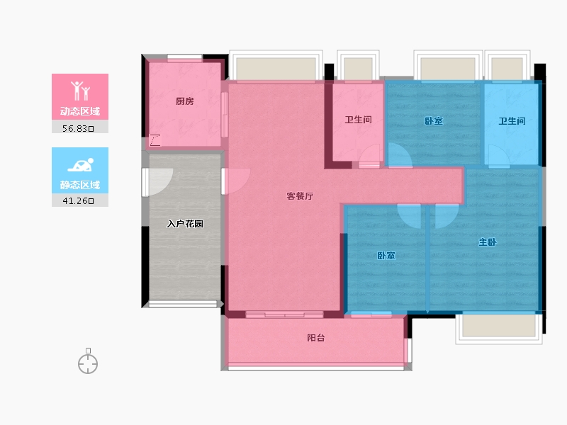 广东省-韶关市-保利中央公馆-99.99-户型库-动静分区