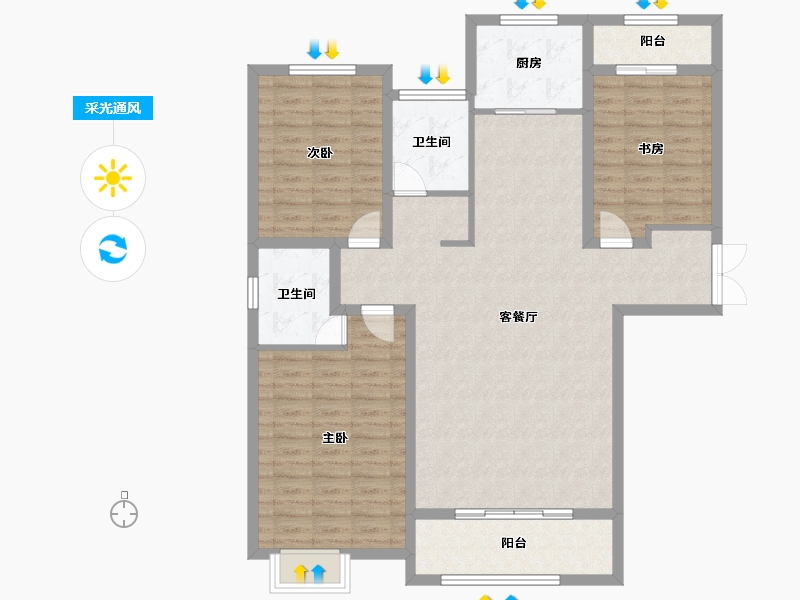 河南省-三门峡市-城明佳苑-116.80-户型库-采光通风