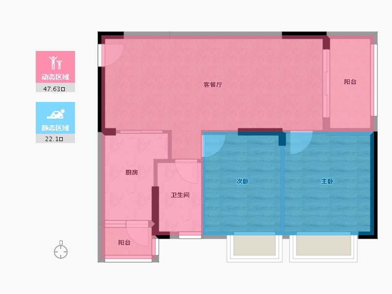 广东省-广州市-慧源山庄-65.81-户型库-动静分区