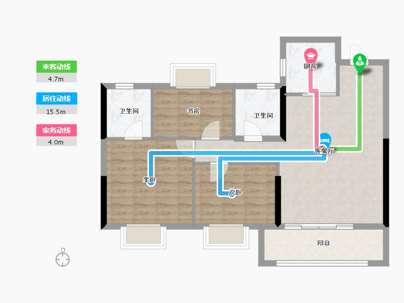 江西省-吉安市-泰和成功郡-80.66-户型库-动静线