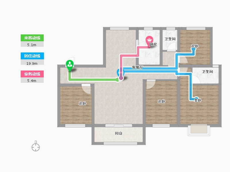 内蒙古自治区-呼和浩特市-城中九著-109.70-户型库-动静线