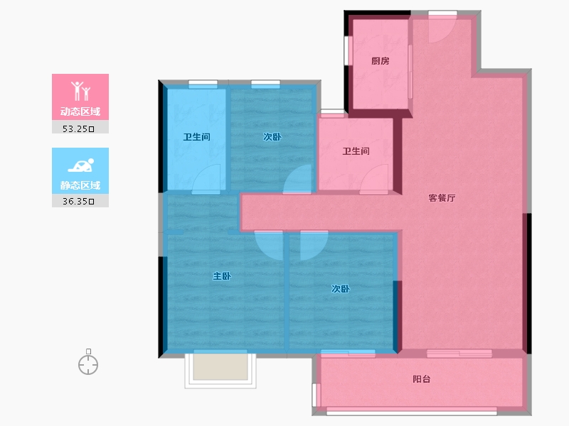 湖北省-宜昌市-融创学府壹号-80.39-户型库-动静分区