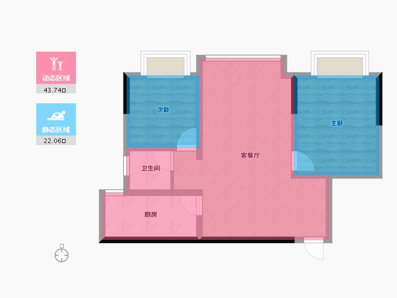 四川省-绵阳市-宏建·中心广场-58.36-户型库-动静分区