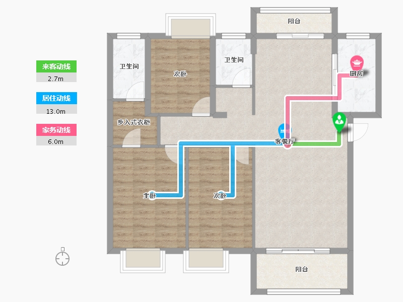 江西省-吉安市-龙汇嘉园-102.38-户型库-动静线