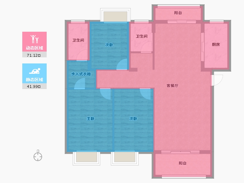 江西省-吉安市-龙汇嘉园-102.38-户型库-动静分区