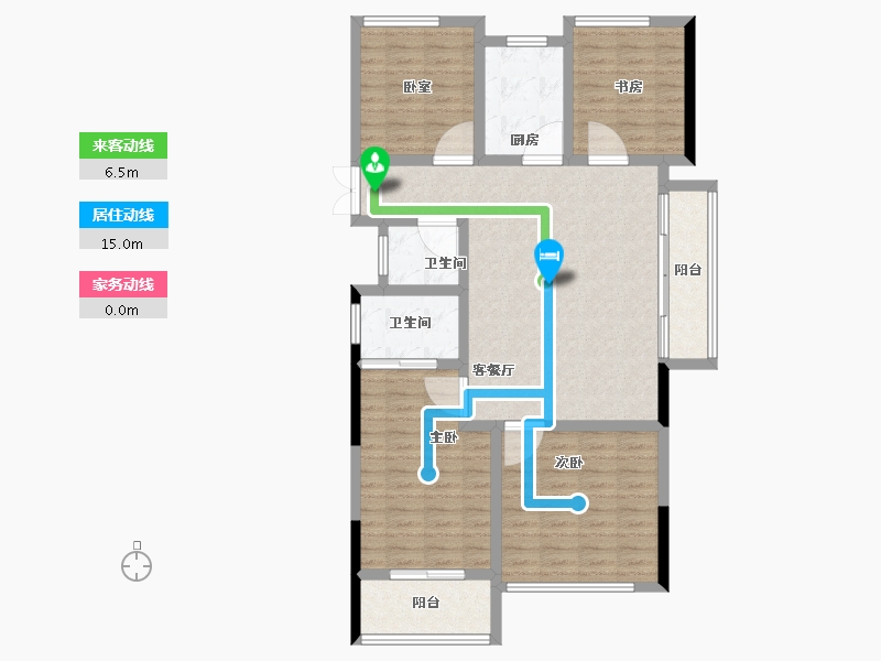 浙江省-衢州市-招贤里-105.67-户型库-动静线