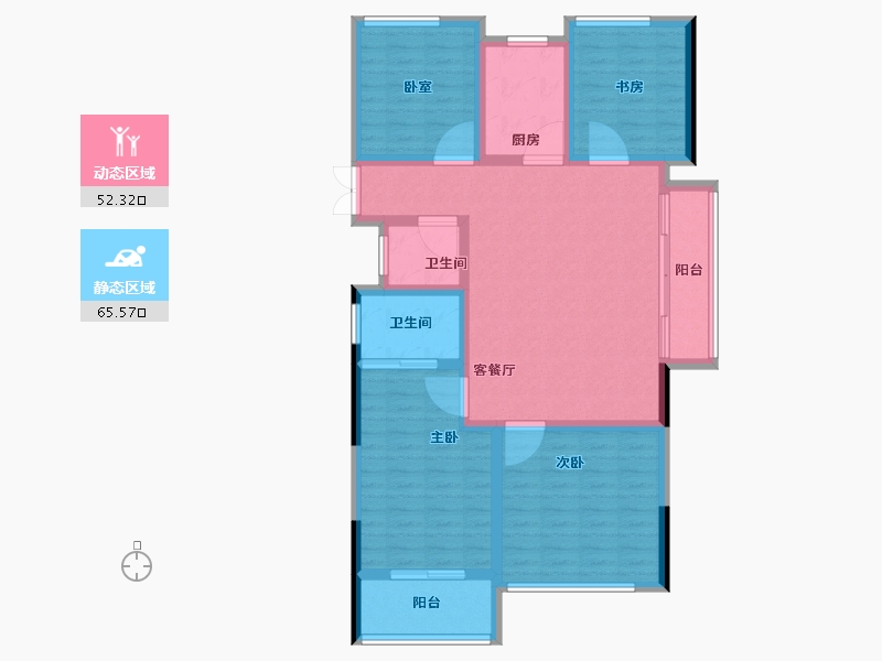 浙江省-衢州市-招贤里-105.67-户型库-动静分区