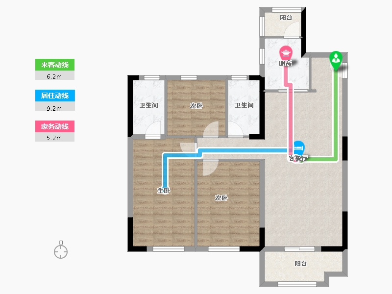 湖北省-宜昌市-秭归百丽嘉园二期-100.83-户型库-动静线