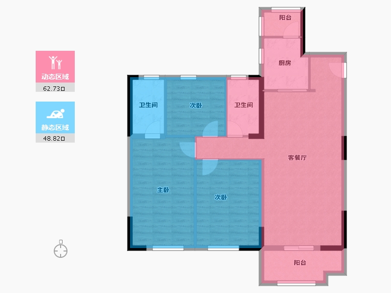 湖北省-宜昌市-秭归百丽嘉园二期-100.83-户型库-动静分区