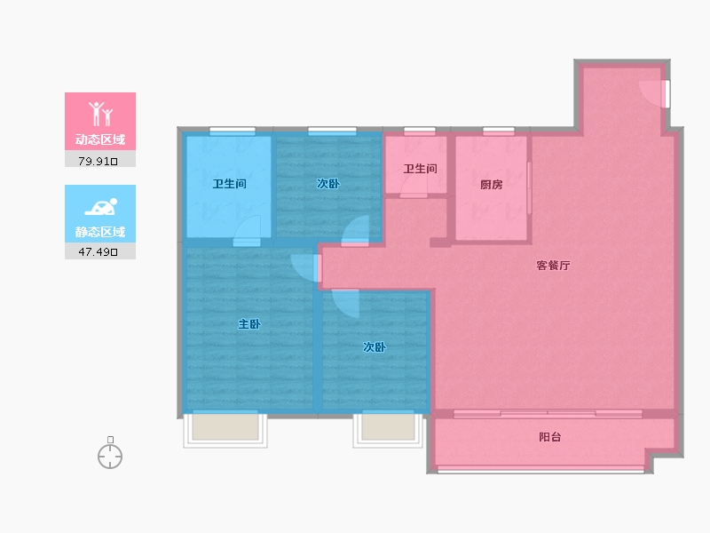 陕西省-榆林市-中南.东望府-116.14-户型库-动静分区