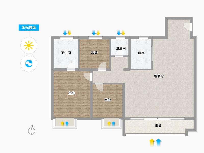 陕西省-榆林市-中南.东望府-116.14-户型库-采光通风