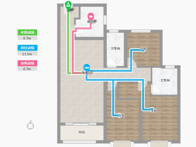 陕西省-榆林市-万居红山印-87.13-户型库-动静线