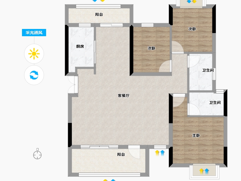 湖北省-宜昌市-金科云玺台-100.00-户型库-采光通风