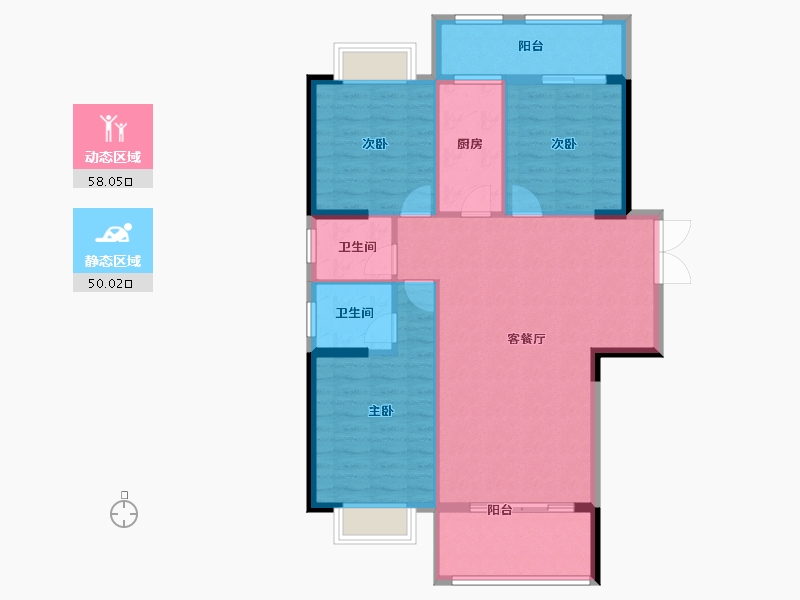 福建省-南平市-​顺成华府-98.58-户型库-动静分区