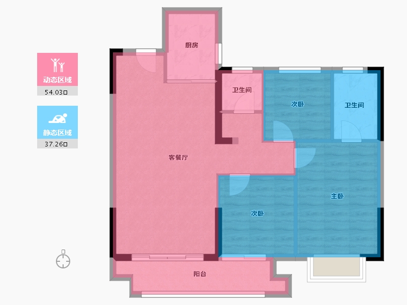 江西省-吉安市-浩城天樾-82.67-户型库-动静分区