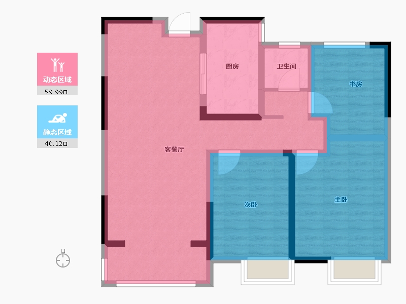 安徽省-淮南市-淮南金融广场-89.14-户型库-动静分区