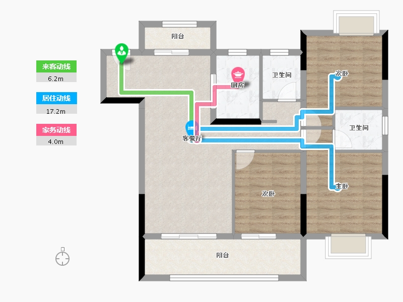 湖北省-宜昌市-金科云玺台-94.30-户型库-动静线