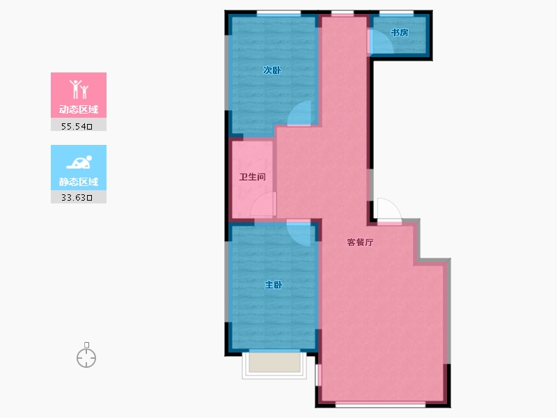 辽宁省-丹东市-学府御景-80.07-户型库-动静分区