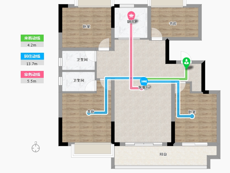 江西省-吉安市-井冈山碧桂园翠薇里-103.96-户型库-动静线