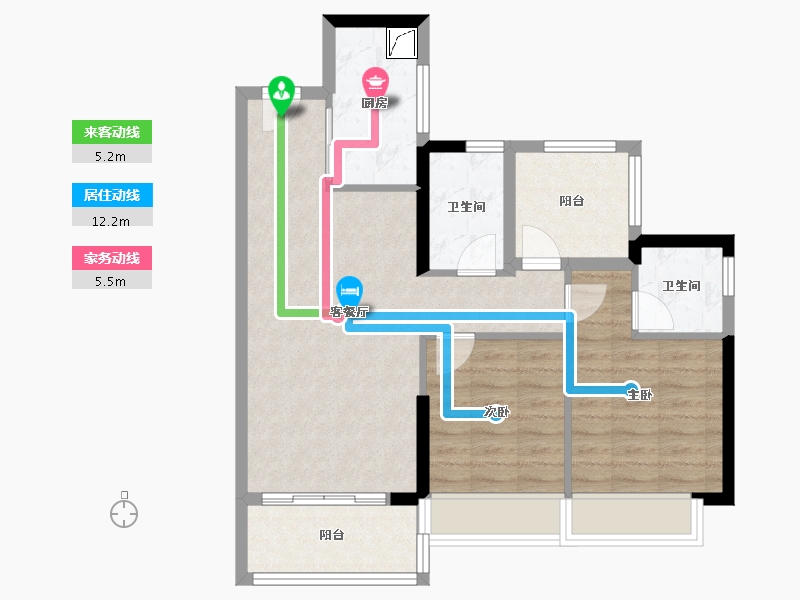 广东省-广州市-星瀚园-71.11-户型库-动静线