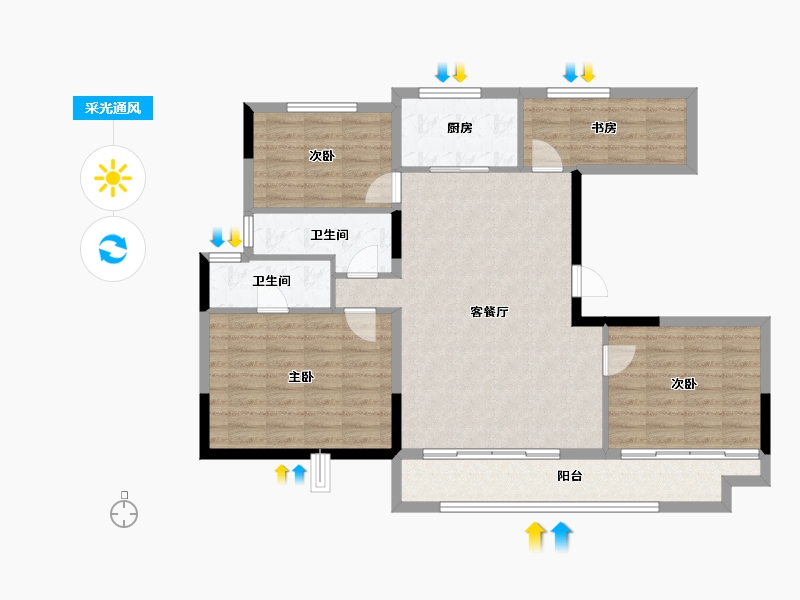 江西省-吉安市-永康未来城-105.18-户型库-采光通风