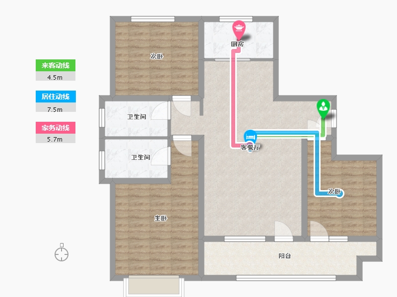 山东省-临沂市-锦绣外滩-106.00-户型库-动静线