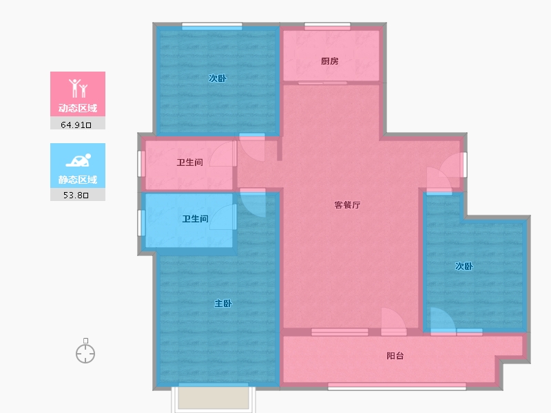 山东省-临沂市-锦绣外滩-106.00-户型库-动静分区