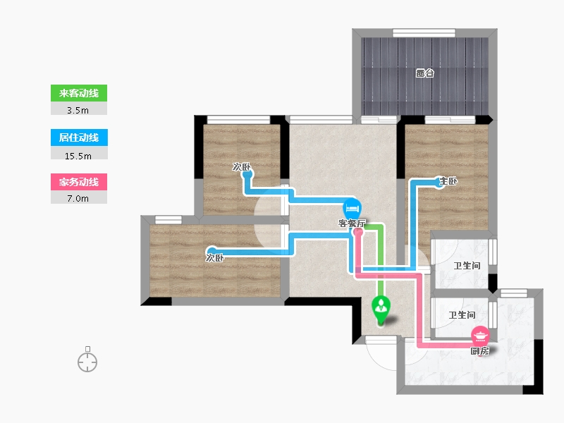 四川省-巴中市-云城书香美邸-60.04-户型库-动静线