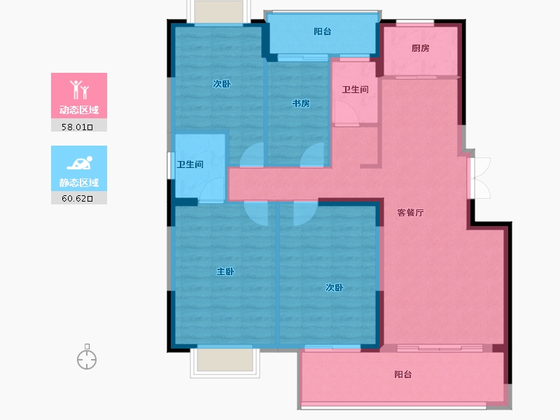 福建省-南平市-​顺成华府-107.57-户型库-动静分区