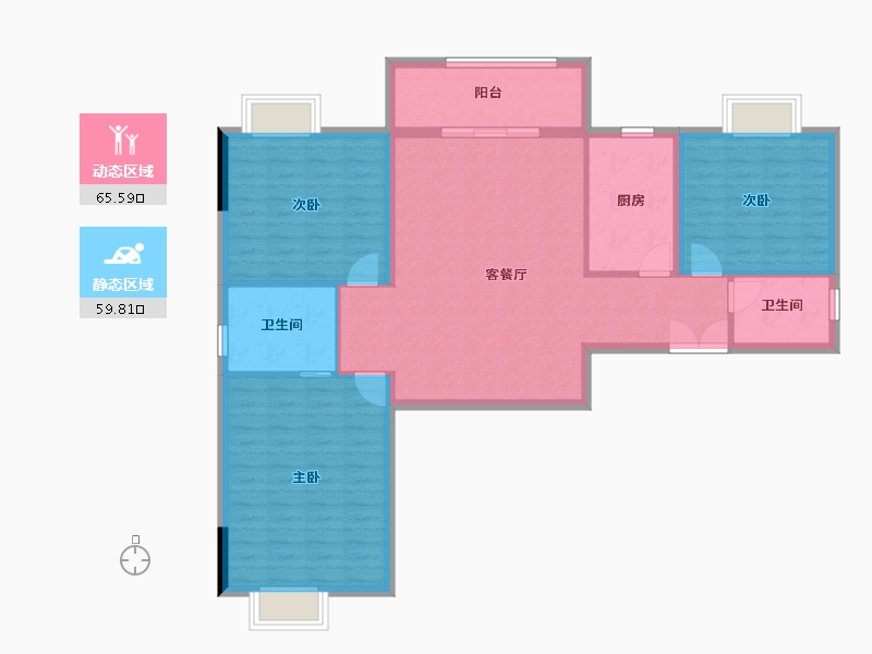 湖北省-黄石市-东方装饰城五期-114.53-户型库-动静分区