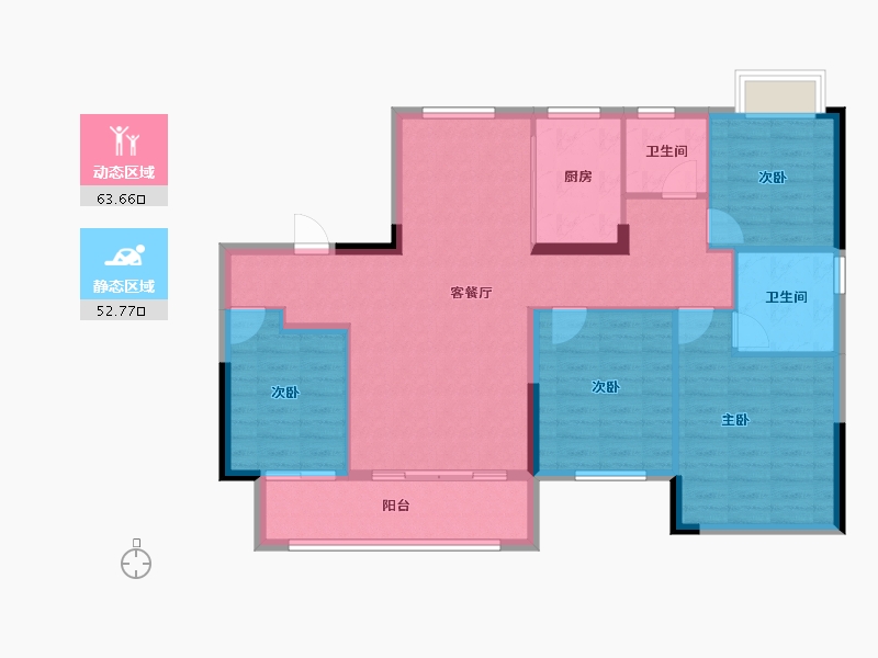 江西省-吉安市-东投檀悦府-105.77-户型库-动静分区