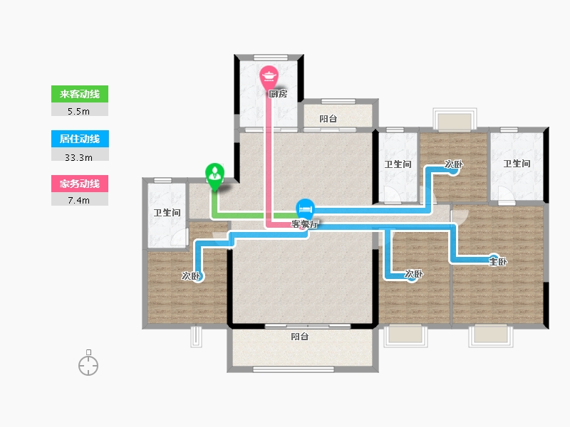 江西省-吉安市-碧桂园未来城-163.04-户型库-动静线